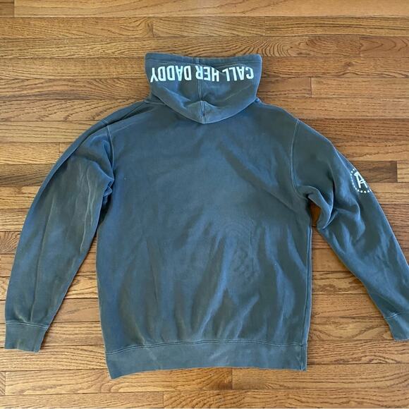 $119 Call Her Daddy / I am Unwell / Barstool Gray Cotton Cut V Neck Hoodie M EUC - Picture 11 of 11